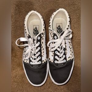 WOMEN'S VANS WARD SKATE SHOES DOTS BLACK INK SIZE 11